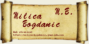 Milica Bogdanić vizit kartica